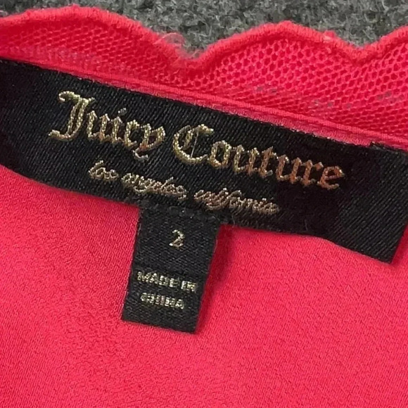 Juicy Couture One Shoulder Lace Cocktail Dress Pink Starlet Women’s Size 2 - Picture 7 of 9